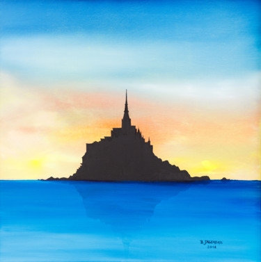Peinture intitulée "Mont Saint Michel" par Bernard Jageneau, Œuvre d'art originale, Huile