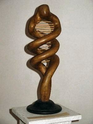 雕塑 标题为“Double Spiral” 由Bertalan, 原创艺术品, 木