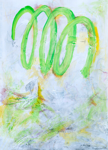 Malerei mit dem Titel "The grass next door…" von Bertold Werkmann, Original-Kunstwerk, Acryl