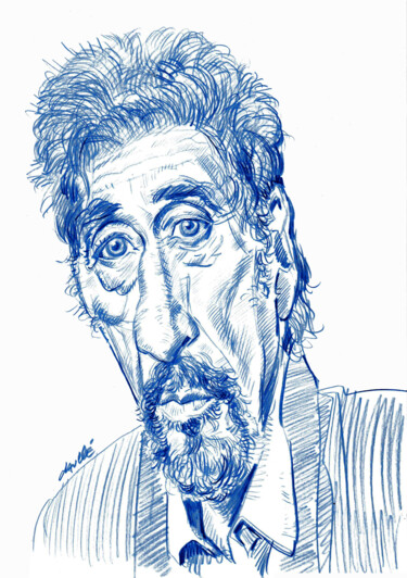 Disegno intitolato "Al Pacino" da Bertrand Daullé, Opera d'arte originale, Matita