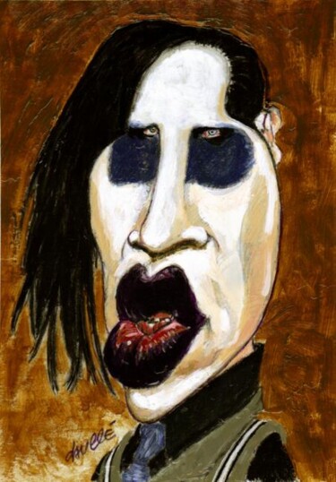 Pittura intitolato "Marylin Manson" da Bertrand Daullé, Opera d'arte originale, Altro