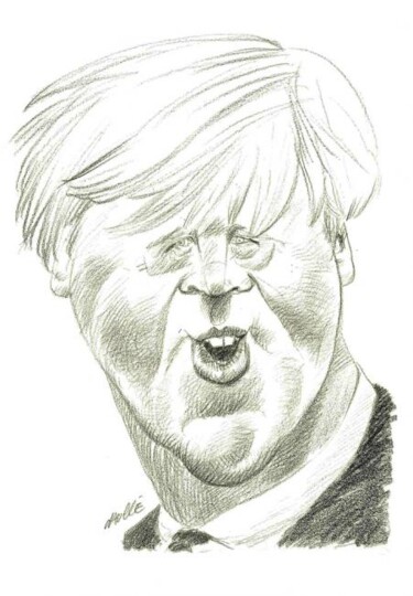 绘画 标题为“Boris Johnson” 由Bertrand Daullé, 原创艺术品, 油