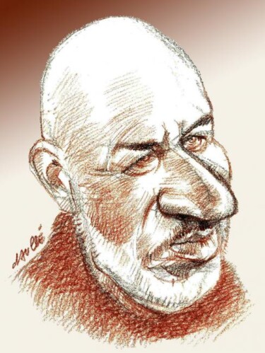 绘画 标题为“Hamid Karzai” 由Bertrand Daullé, 原创艺术品, 油