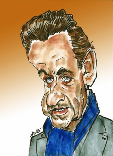 Ζωγραφική με τίτλο "Nicolas Sarkozy" από Bertrand Daullé, Αυθεντικά έργα τέχνης