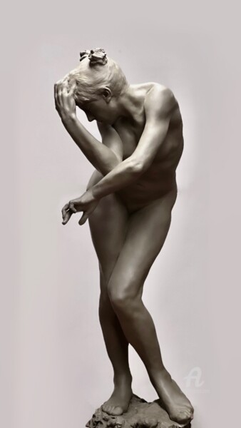 Sculpture titled "Ewelina" by Bertrand Godefroy, Original Artwork, Bronze