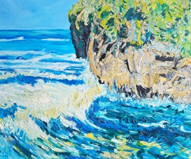 Pittura intitolato "WAVES #1" da Bertrand Gossart, Opera d'arte originale, Olio Montato su Telaio per barella in legno