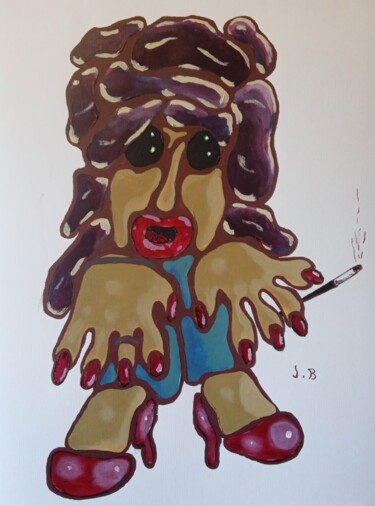 Painting titled "Madame ." by Bertrand Jost, Original Artwork, Acrylic