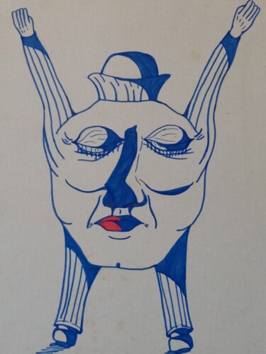 Disegno intitolato "Dessin 4 ." da Bertrand Jost, Opera d'arte originale, Pennarello