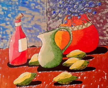 Peinture intitulée "Nature morte " Les…" par Bertrand Jost, Œuvre d'art originale, Acrylique Monté sur Châssis en bois