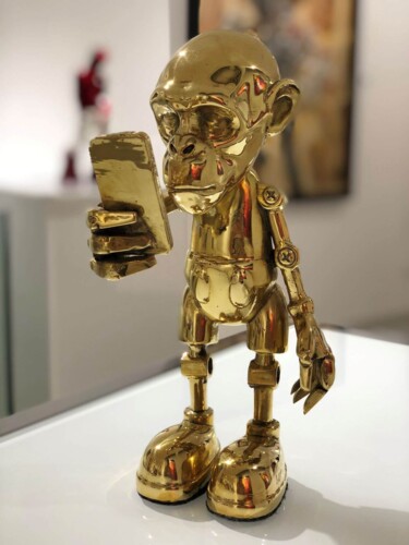 Sculptuur getiteld "Toy art Gold" door Beto Gatti, Origineel Kunstwerk, Bronzen