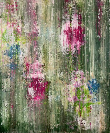 Картина под названием "Hydrangeas Garden" - Bettina Axel, Подлинное произведение искусства, Акрил Установлен на Деревянная р…