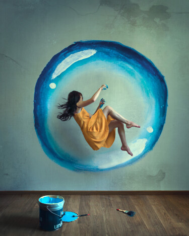 Fotografie getiteld "Créer sa bulle 02/20" door Bettina Dupont, Origineel Kunstwerk, Gemanipuleerde fotografie