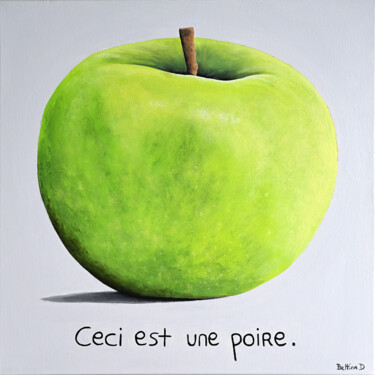 Painting titled "Ceci est une poire." by Bettina Dupont, Original Artwork, Acrylic