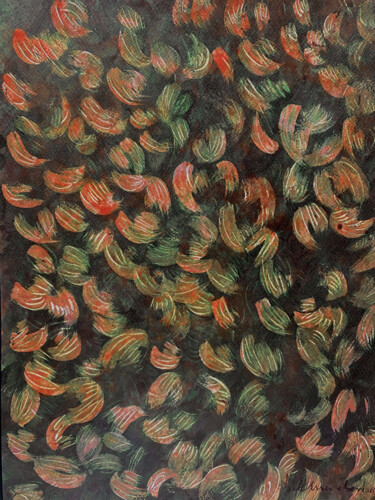 Peinture intitulée "Les Feuilles 03" par Bettina Eberhaerd, Œuvre d'art originale, Acrylique