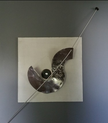 Skulptur mit dem Titel "Tableau sculpture "…" von Béatrice Choury, Original-Kunstwerk, Metalle