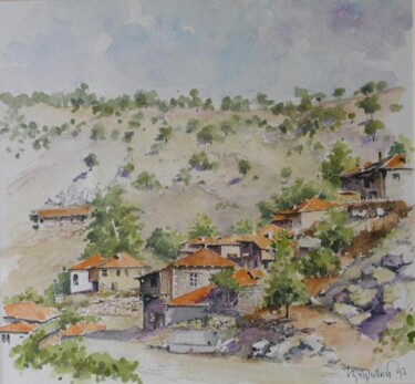 Картина под названием "Bir köy" - Beytullah Şavkin, Подлинное произведение искусства
