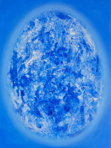 Malerei mit dem Titel "Blue egg" von Natalia Bezpalchenko, Original-Kunstwerk, Acryl Auf Keilrahmen aus Holz montiert
