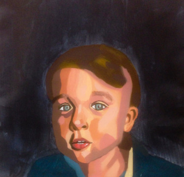 Pintura intitulada "Portrait Enfant" por Baptiste Gamus, Obras de arte originais, Acrílico