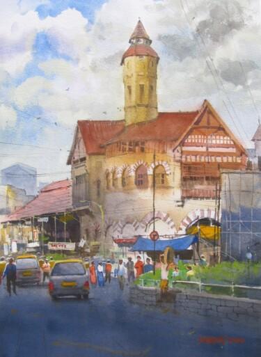 Painting titled "Crawford Market, Mu…" by Bhargavkumar Kulkarni, Original Artwork, Watercolor