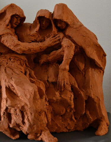 Skulptur mit dem Titel "Anéantissement" von Bhyest, Original-Kunstwerk, Terra cotta
