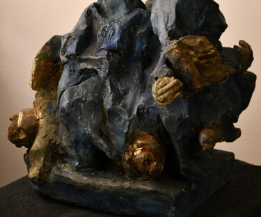 Sculptuur getiteld "La foule en tout se…" door Bhyest, Origineel Kunstwerk, Terra cotta