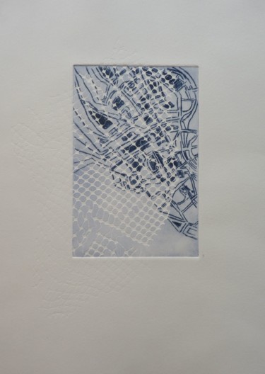 Printmaking titled "Itinéraire 4" by Brigitte Bibard-Guillon, Original Artwork, Engraving