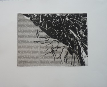 Gravures & estampes intitulée "Itinéraire 9" par Brigitte Bibard-Guillon, Œuvre d'art originale, Gravure