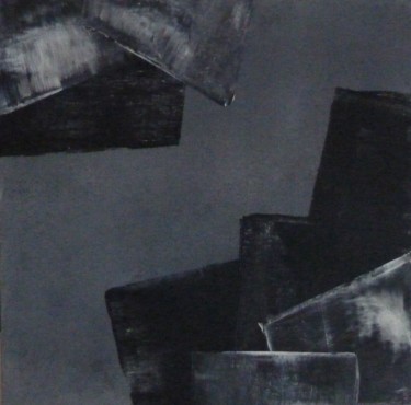 「composition en noir…」というタイトルの絵画 Brigitte Bibard-Guillonによって, オリジナルのアートワーク, アクリル