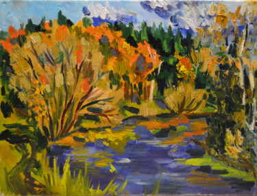 Картина под названием "autumn" - Nataliya Novozhilova, Подлинное произведение искусства, Масло Установлен на Деревянная рама…