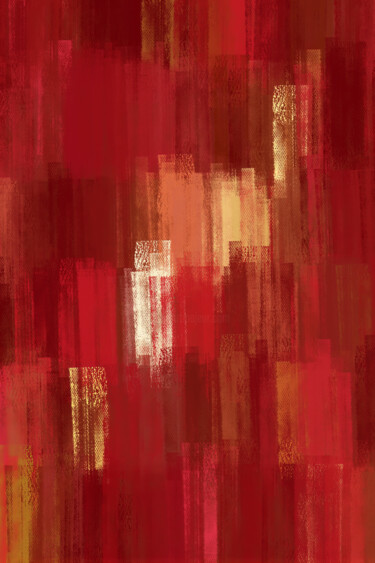 Artes digitais intitulada "Red Abstract Digita…" por Bilge Paksoylu, Obras de arte originais, Pintura digital