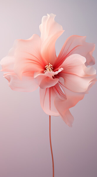 Arte digitale intitolato "Delicate Floral 4" da Bilge Paksoylu, Opera d'arte originale, Immagine generata dall'IA