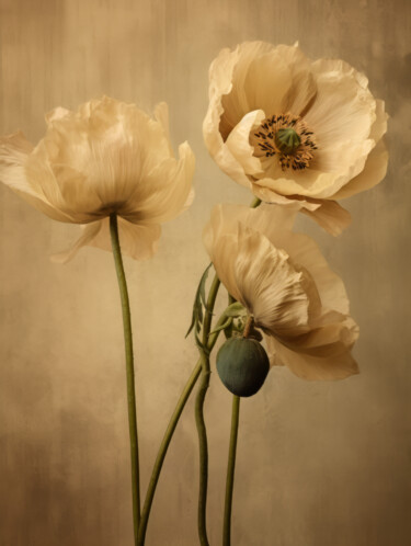 Digitale Kunst getiteld "Poppies 24" door Bilge Paksoylu, Origineel Kunstwerk, AI gegenereerde afbeelding