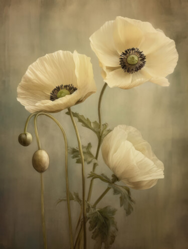Digital Arts titled "Poppies 26" by Bilge Paksoylu, Original Artwork, AI generated image
