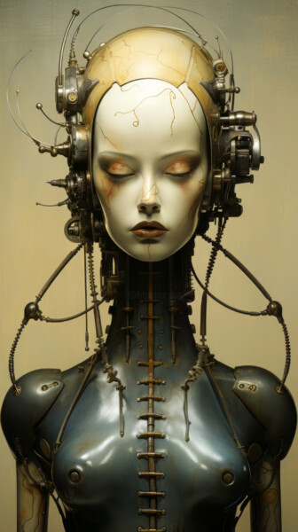 数字艺术 标题为“Robot Human 1” 由Bilge Paksoylu, 原创艺术品, AI生成的图像