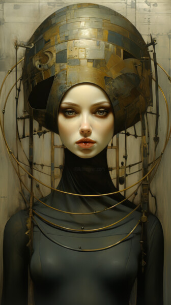 Arts numériques intitulée "Robotic Woman 2" par Bilge Paksoylu, Œuvre d'art originale, Image générée par l'IA