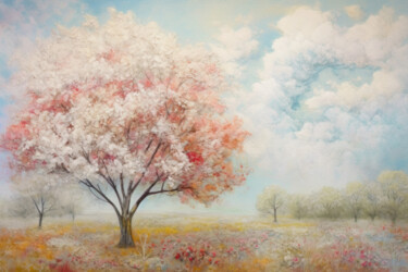 Digital Arts titled "Dreamy Spring" by Bilge Paksoylu, Original Artwork, AI generated image