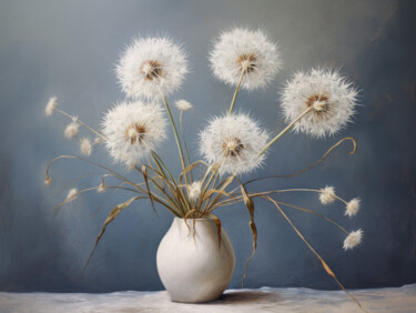 Arts numériques intitulée "White Flowers" par Bilge Paksoylu, Œuvre d'art originale, Image générée par l'IA