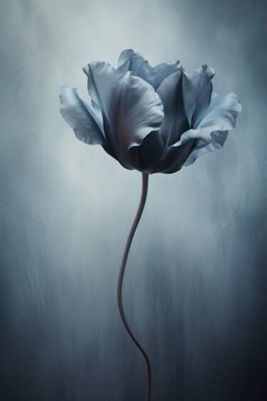 Digital Arts titled "Black Flowers 2" by Bilge Paksoylu, Original Artwork, AI generated image