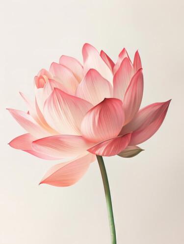 Digitale Kunst getiteld "Pink Flower" door Bilge Paksoylu, Origineel Kunstwerk, AI gegenereerde afbeelding