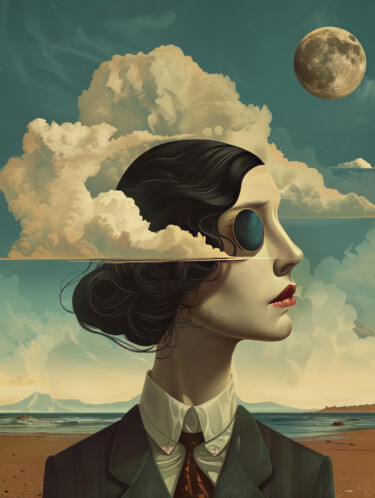 Digital Arts titled "Surreal Portrait" by Bilge Paksoylu, Original Artwork, AI generated image