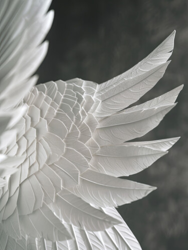 Arte digital titulada "White Wings" por Bilge Paksoylu, Obra de arte original, Imagen generada por IA