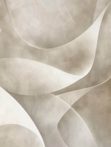 Digital Arts titled "Beige Grey Abstract…" by Bilge Paksoylu, Original Artwork, AI generated image