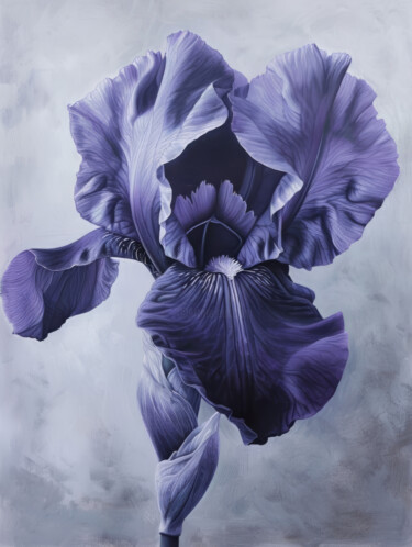 Digitale Kunst mit dem Titel "Iris Flower" von Bilge Paksoylu, Original-Kunstwerk, KI-generiertes Bild