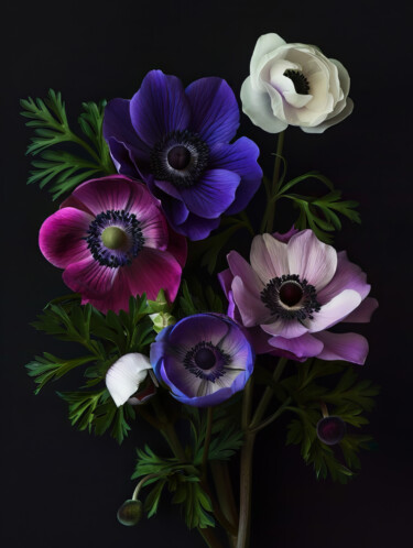 Цифровое искусство под названием "Flower Bouquet 1" - Bilge Paksoylu, Подлинное произведение искусства, Изображение, сгенери…