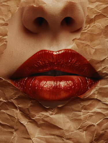 Digitale Kunst getiteld "Lips 4" door Bilge Paksoylu, Origineel Kunstwerk, AI gegenereerde afbeelding