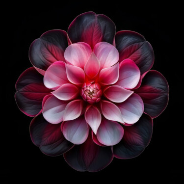 Digitale Kunst mit dem Titel "Single Flower on Bl…" von Bilge Paksoylu, Original-Kunstwerk, KI-generiertes Bild