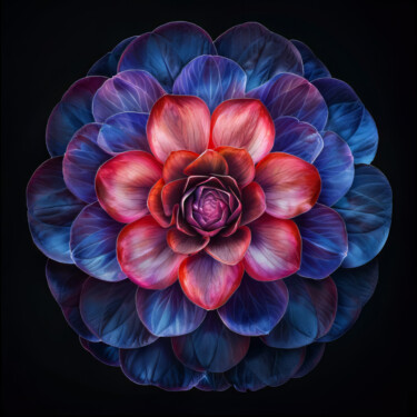 Цифровое искусство под названием "Single Flower on Bl…" - Bilge Paksoylu, Подлинное произведение искусства, Изображение, сге…