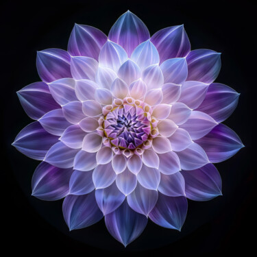 Digital Arts titled "Single Flower on Bl…" by Bilge Paksoylu, Original Artwork, AI generated image