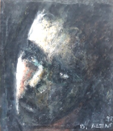 Painting titled "Self portrait" by Bilgehan Altinoglu, Original Artwork, Pastel