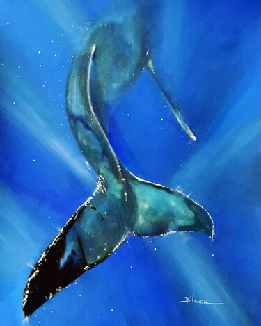 Рисунок под названием "« Definitely blue »" - Franck Bilger, Подлинное произведение искусства, Пастель